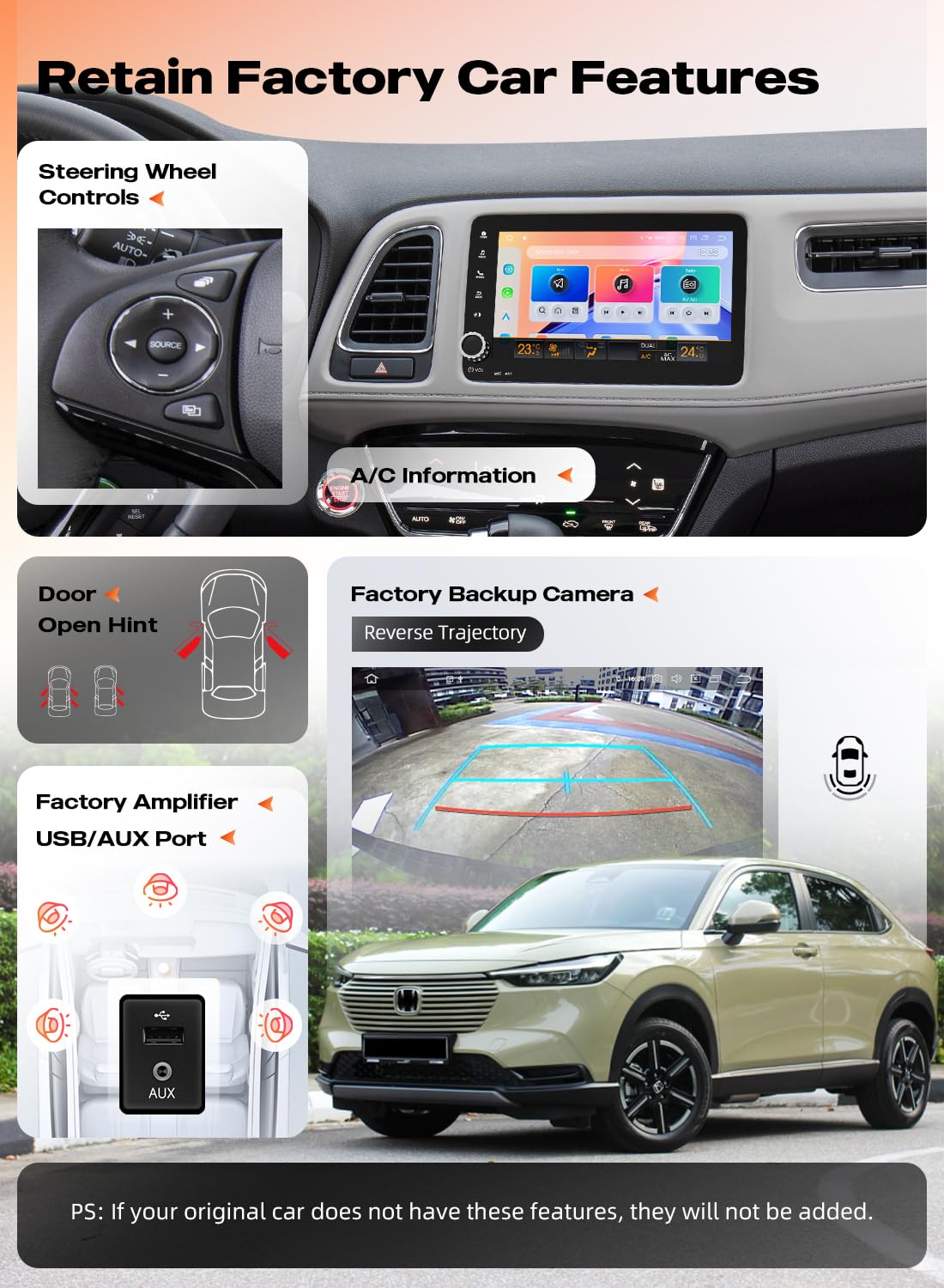 Dasaita Car Stereo for Honda HR-V 2013-2022 Wireless CarPlay