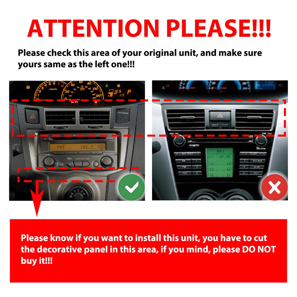 [4G 64G] Android Car Stereo FM Radio Carplay Android Auto 9" Touchscreen Headunit Media Player with Backup Camera for Toyota Vitz/Yaris/Platz 2005 2006 2007 2008 2009 2010 2011