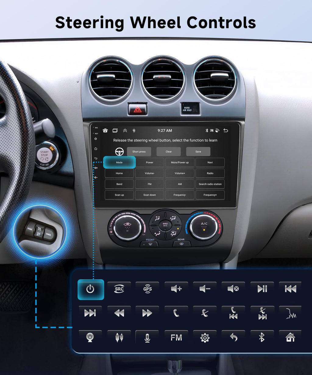 8Core 6+128G Android 15 Car Stereo for Nissan Altima 2008-2012 (Manual A/C)