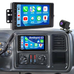 Car Radio for GMC Sierra 1500/2500/3500 2003-2006, Chevy Silverado 1500/2500/3500 2003-2006, Tahoe/SSR 2003-2006, Impala 2000-2005, 7" Touch Screen Stereo, Carplay Android Auto GPS FM BT WiFi Camera