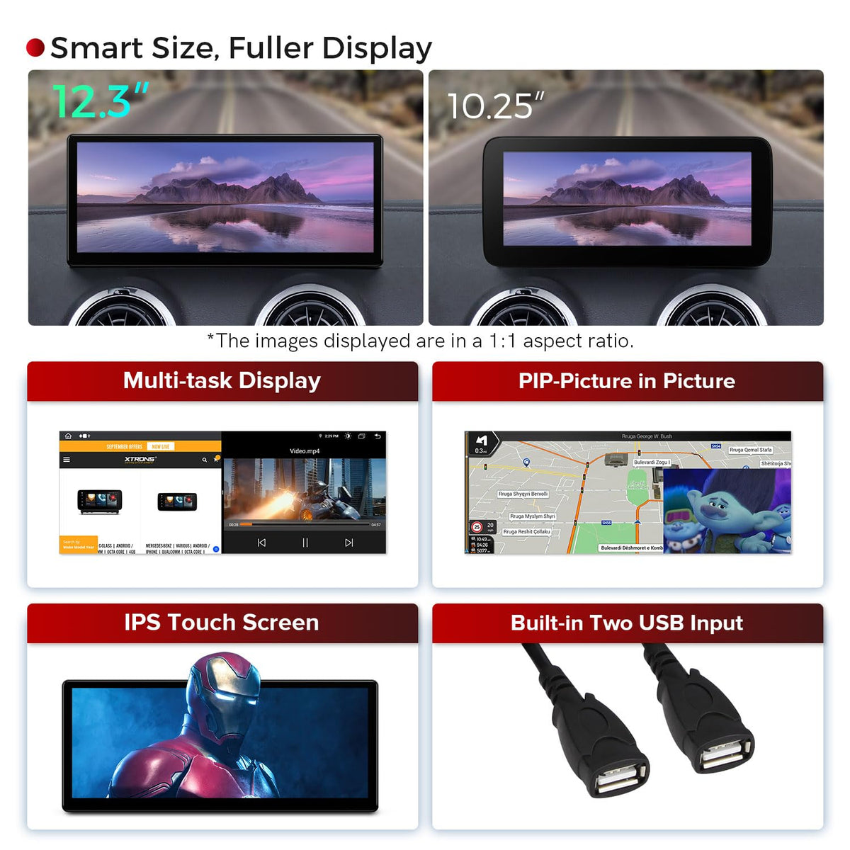 XTRONS 12.3 Inch Android 13 Car Stereo for Audi A3 S3 RS3 (Typ 8V)(2013-2018) MIB System, IPS Touch Screen 4+64GB Global 4G Car Radio GPS Navigation Support Wireless CarPlay Android Auto