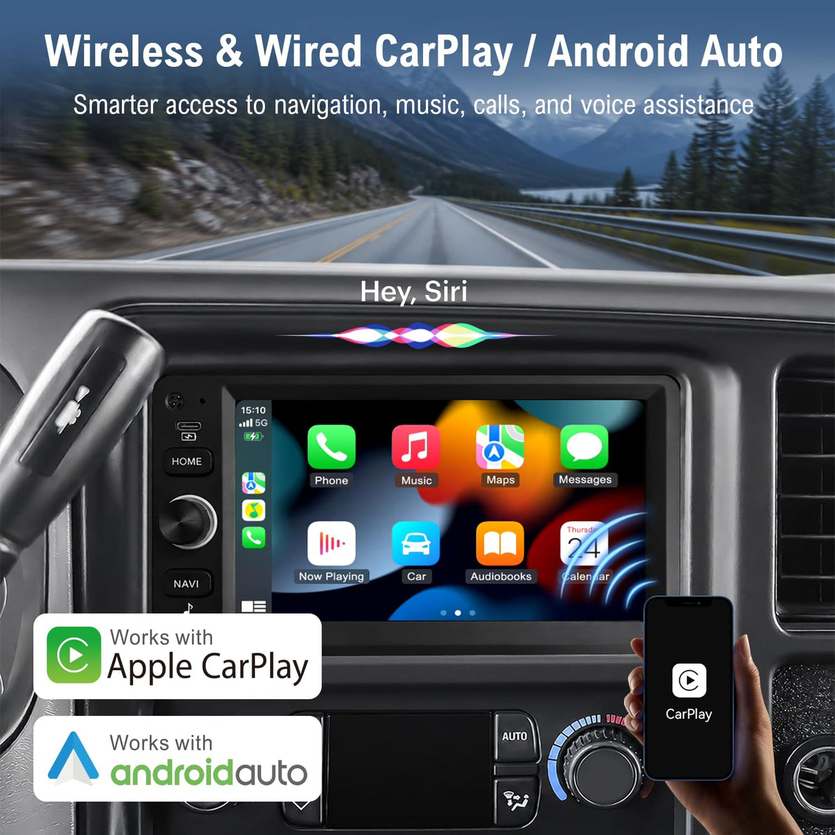 Replacement 8" CarPlay Radio Stereo for Chevy GMC Hummer Pontiac 2000-2012