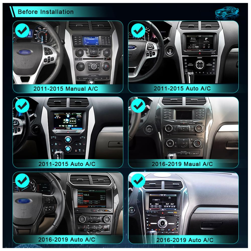 12.1-Inch Radio for Ford Explorer 2011-2019, Android Car Stereo Head Unit