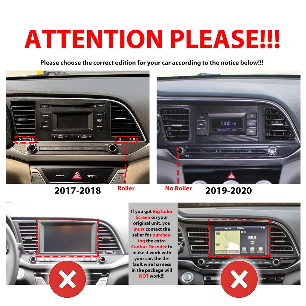 for Hyundai Elantra 2019-2020 Octa Core 6G+128G CarPlay Android Auto Navigation Stereo GPS Radio Reverse Camera Display 10.33" QLED Touchscreen Headunit Tablet Pad Media Player, if Applicable