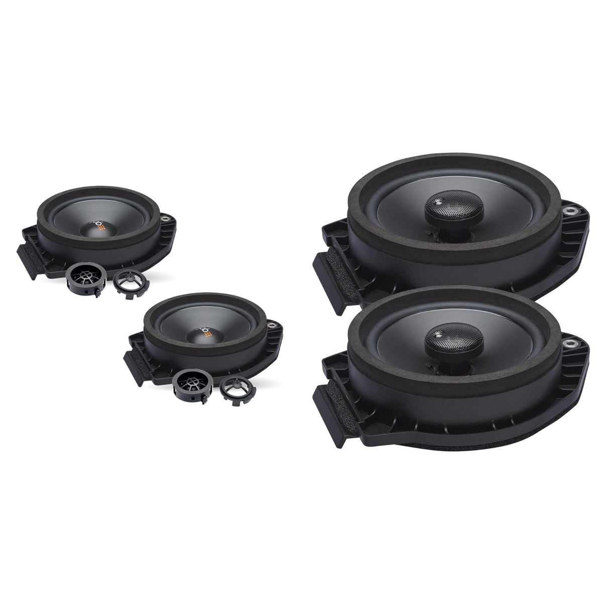PowerBass OE Series 2 Ohm Direct Replacement Speakers with Front Tweeters Compatible with Factory Amplified Chevy Silverado Crew Cab Pickup 07-13
