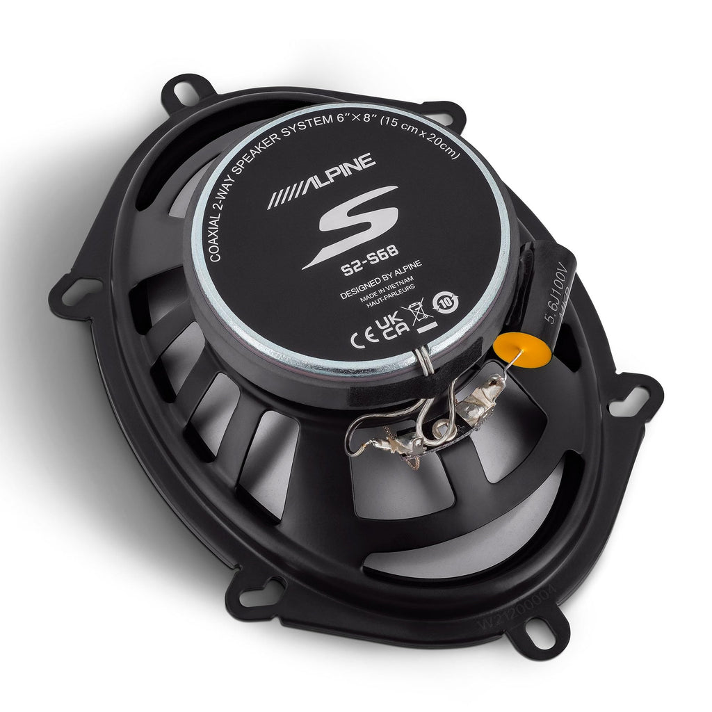 Alpine 2X S2-S68, S Series 6x8 2-Way Hi-Res Full Range Speakers - Pair
