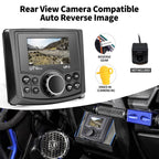 Powersports UTV Stereo AM/FM with Bluetooth Streaming 3 Zone, Compatible to Rear View Camera, External Amplifier Switch on/Off
