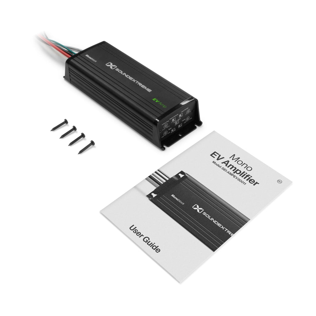 by ECOXGEAR 1-Channel Mono EV High Definition Amplifier Marine Grade Compact Class D 750W Peak Output Waterproof Dustproof for 48V to 72V Electric Vehicles Only