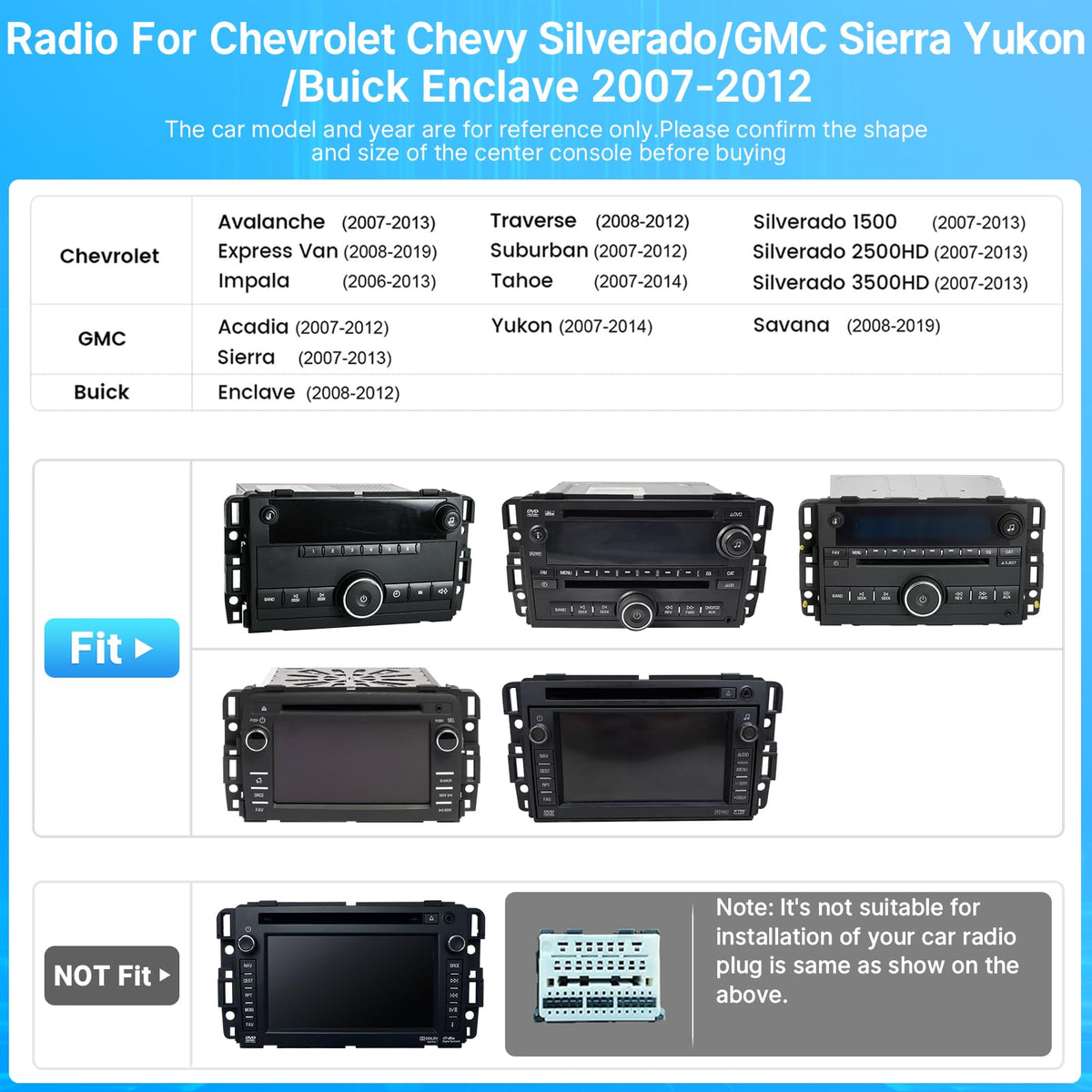 13.1" 2K Car Radio for Chevy Silverado 2007-2013 Tahoe GMC Sierra Yukon Wireless CarPlay Android Auto, Touch Screen Stereo with GPS Navigation 5G WiFi FM Bluetooth SWC+Backup Camera