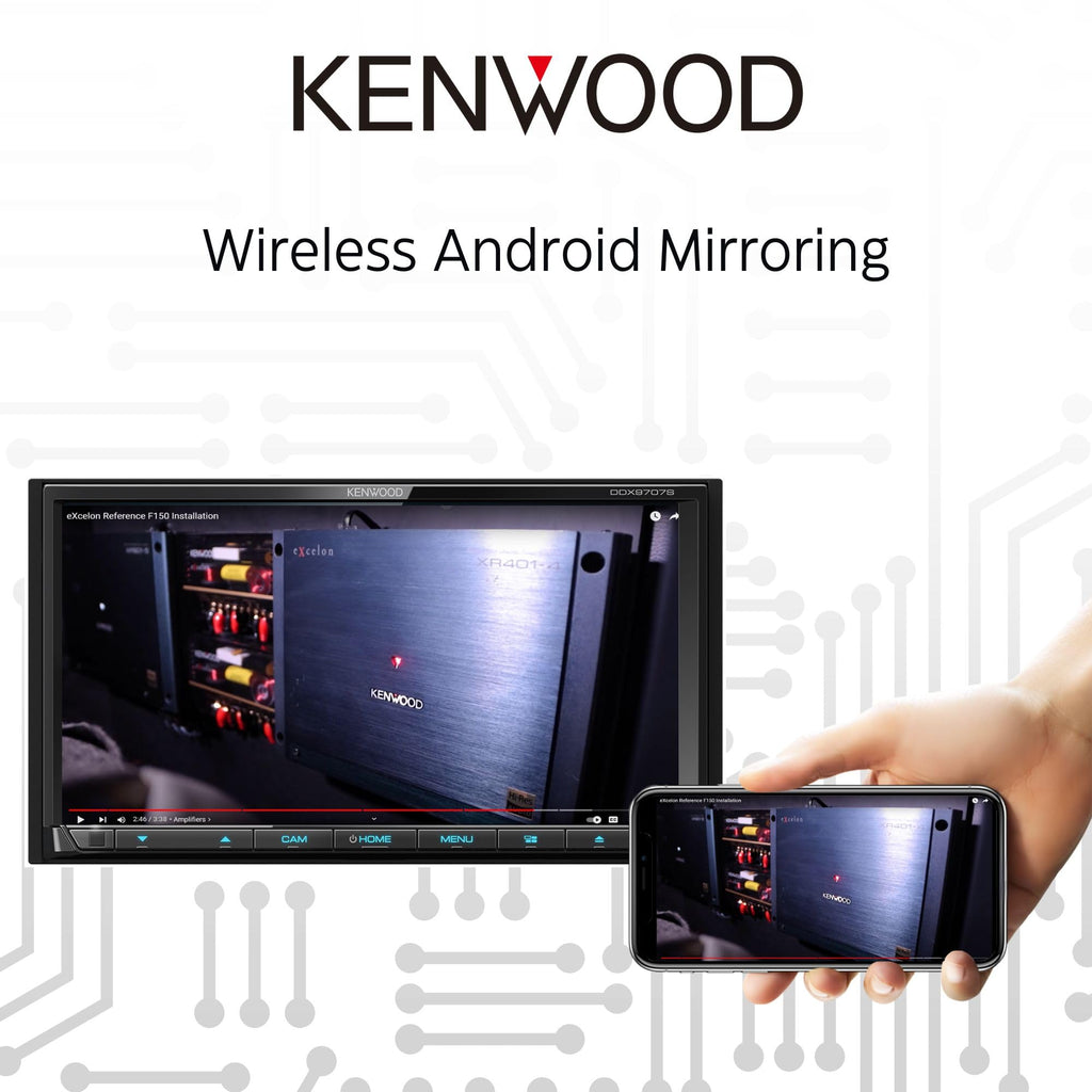 KENWOOD DDX9707S 6.95" Capacitive Touch Screen DVD Multimedia Receiver with Apple CarPlay & Android Auto
