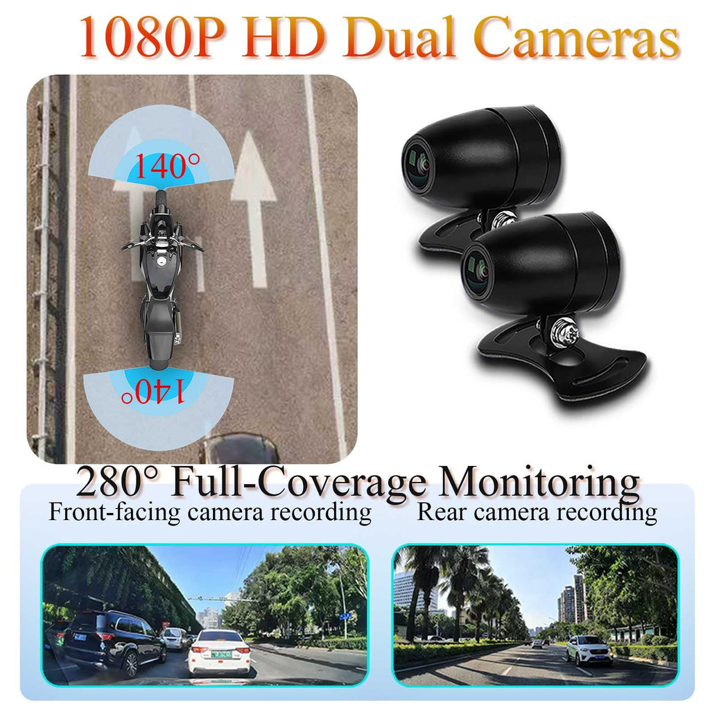 BODIMIA 7" Motorcycle Dash Cam with Camera