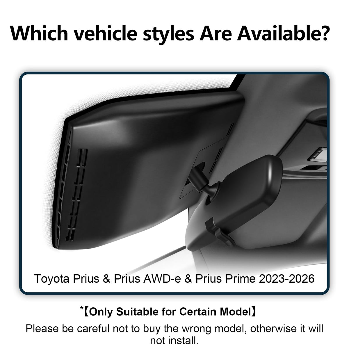 4K Front & 2K Rear 2 Channel HDR Dash Cam for Toyota Prius 2023-2026
