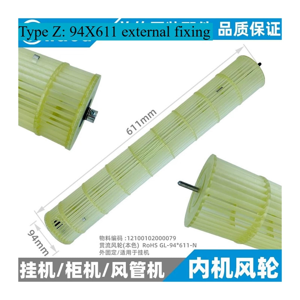 Air Conditioner Wind Turbine Silent on-Hook Cabinet air Duct Cross Flow Fan Blade drumInternal and External Fixation(Type Z)