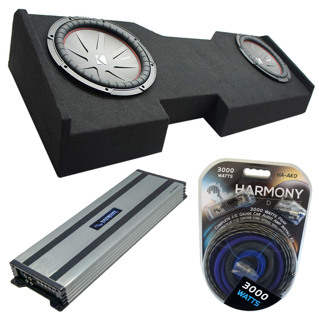 Harmony Audio Compatible with 2014-2018 GMC Sierra Crew Cab Kicker Bundle CompR CWR12 Dual 12 Sub Box Harmony HA-A1500.1