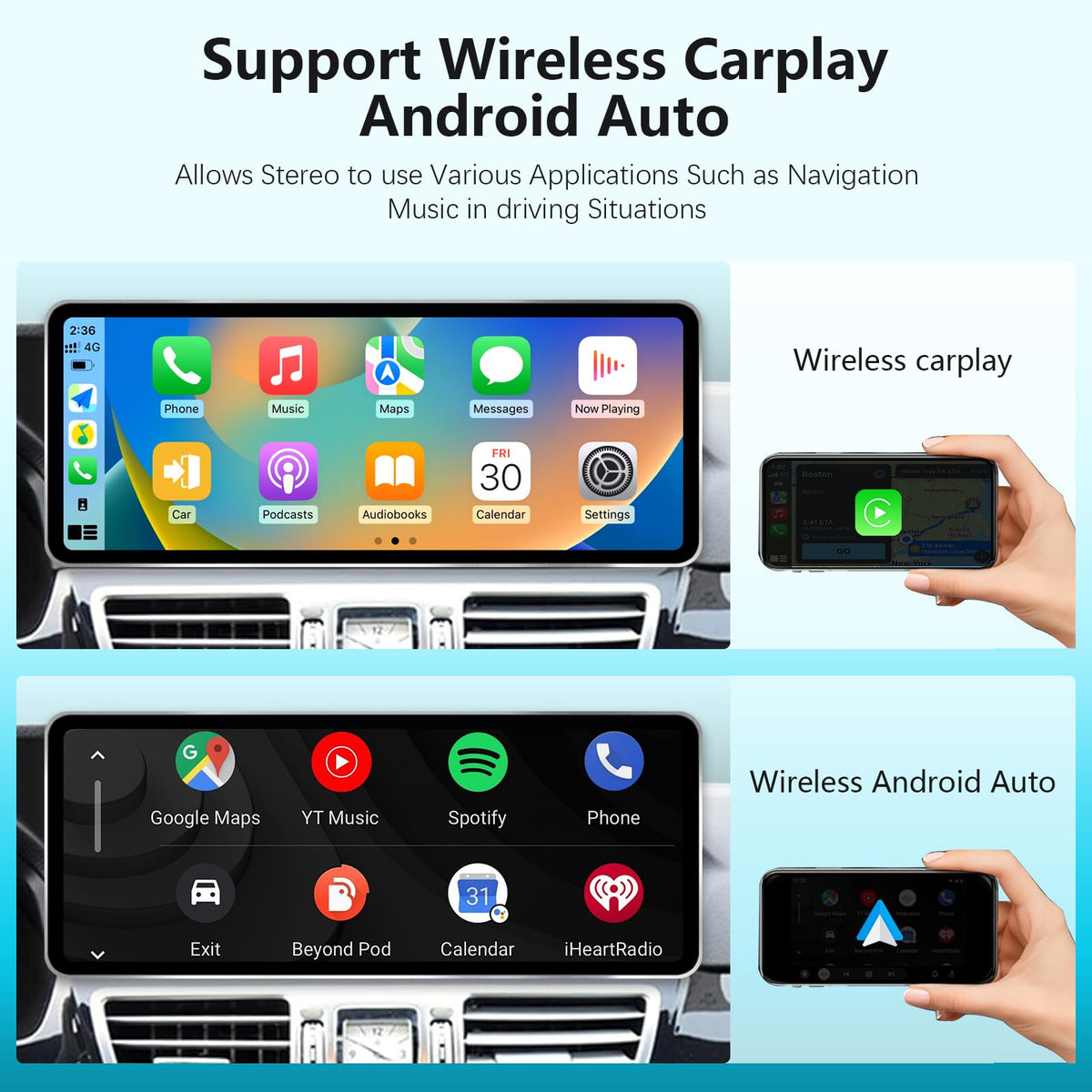 12.8" CarPlay for Mercedes E Class W212 S212 NTG4.5 13-14 Android