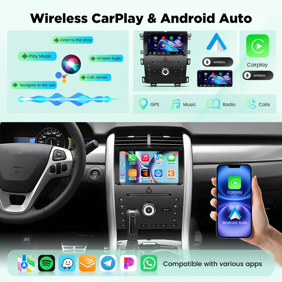 4G+64G Car Radio Stereo for Ford Edge 2011 2012 2013 2014 2015