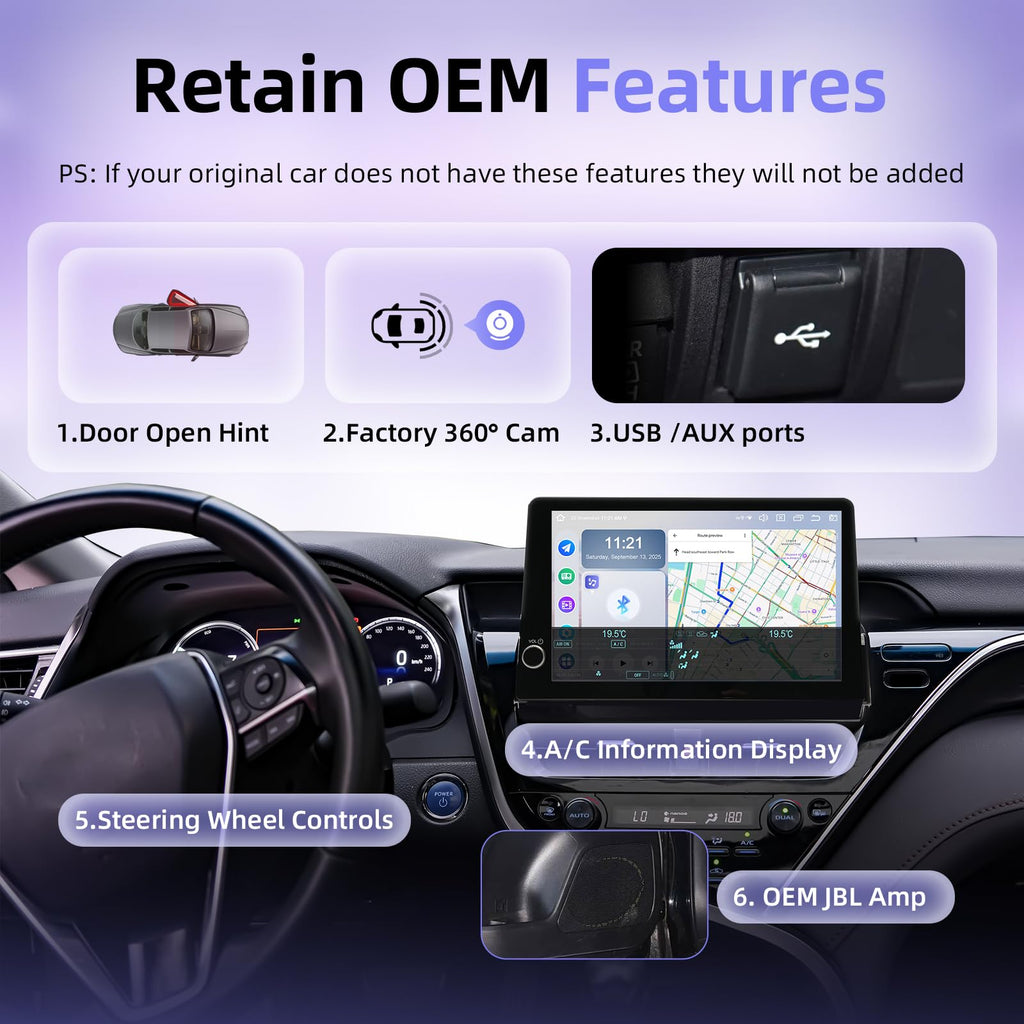 11.6" Android 14 Car Radio for Toyota Camry 2021-2023, 6GB+128GB