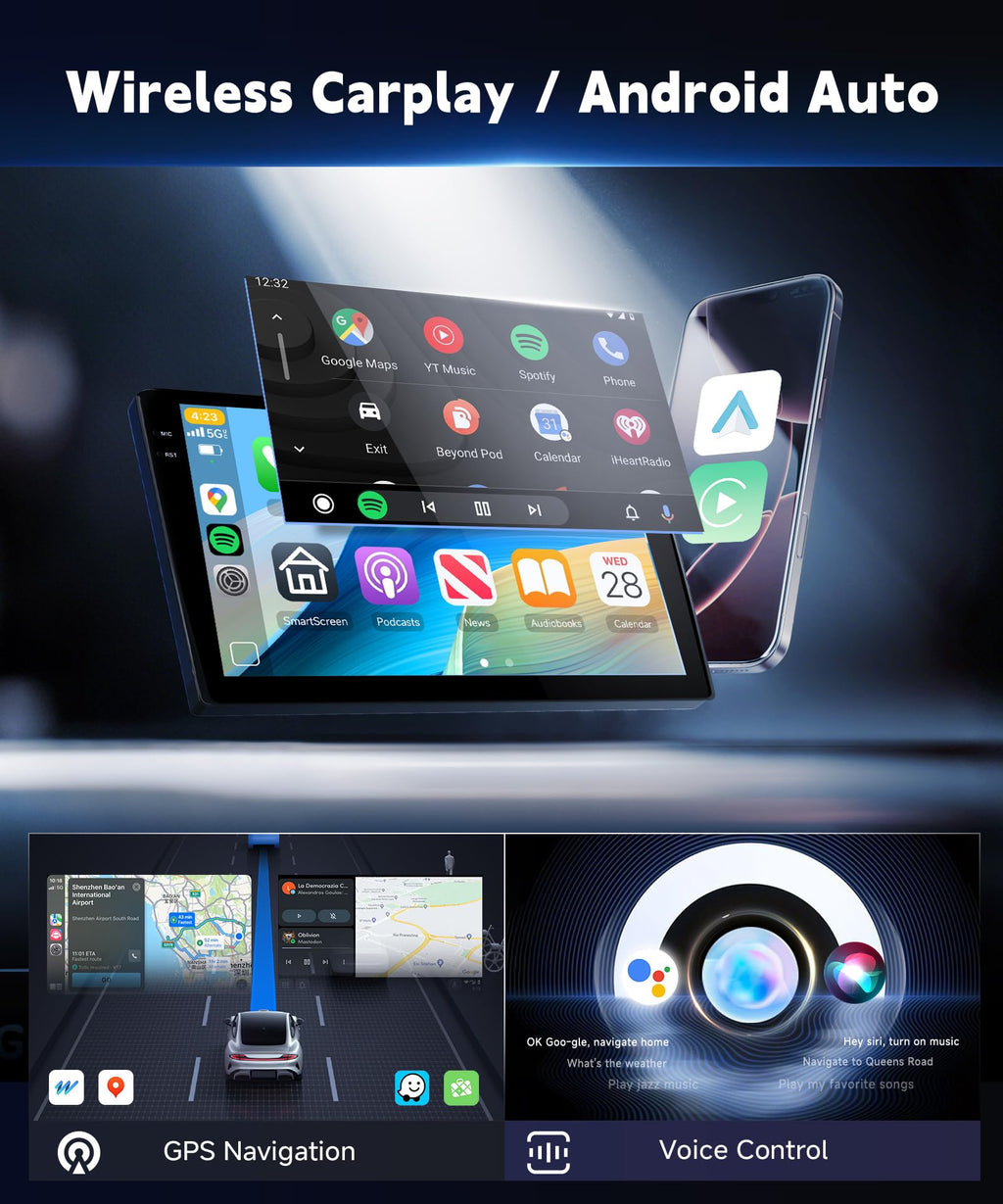 4+128G Car Stereo for Chrysler 300C 2004-2011 Wireless Carplay Android Auto