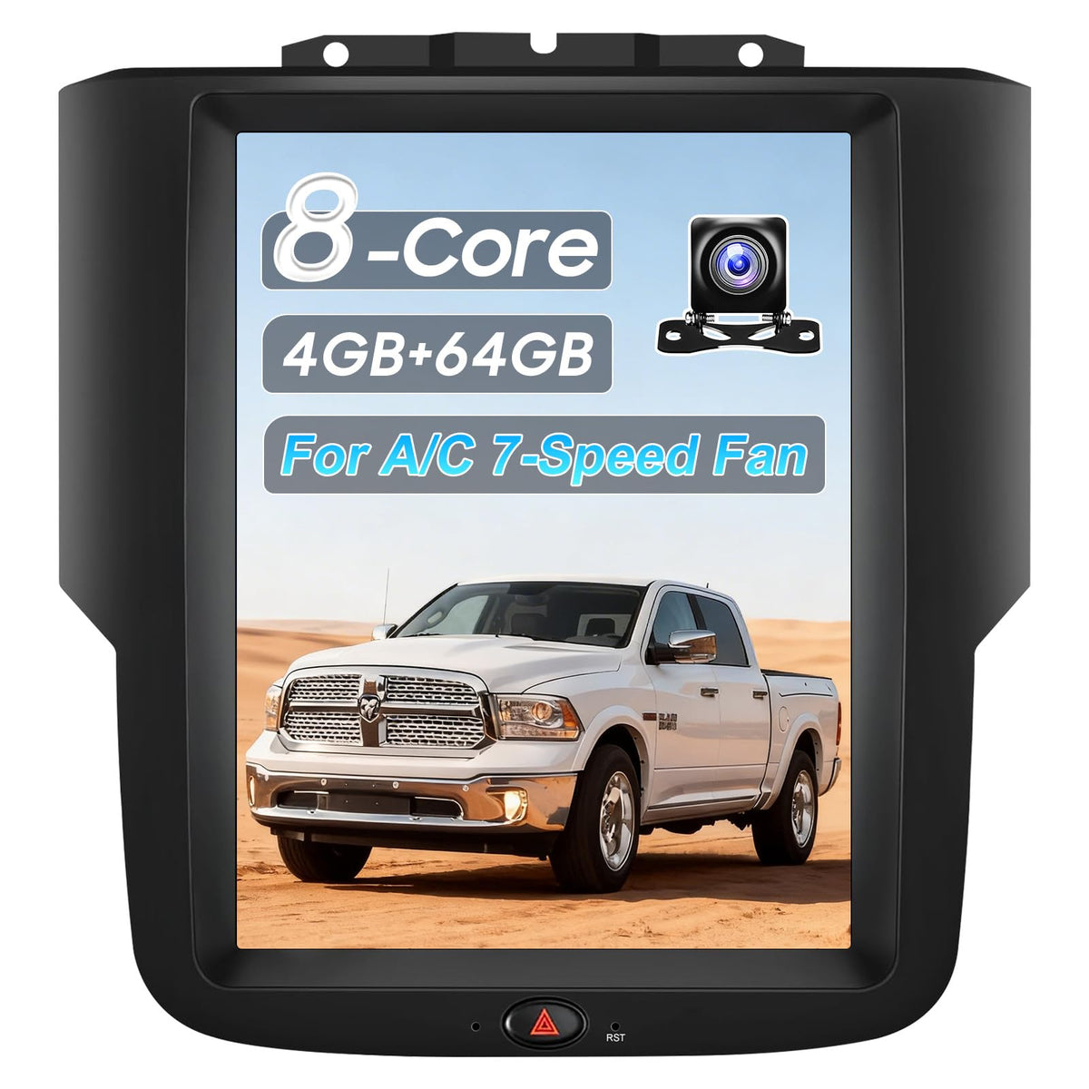 10.4" Car Radio Upgrade Dash Kit for Dodge Ram 2013-2018 1500 2500 3500,Android 13 8Core 4+64GB Wireless CarPlay Android Auto WiFi/Bluetooth5.0/GPS/DSP/SWC/1080P Rear Camera【for A/C 4-Speed Fan】