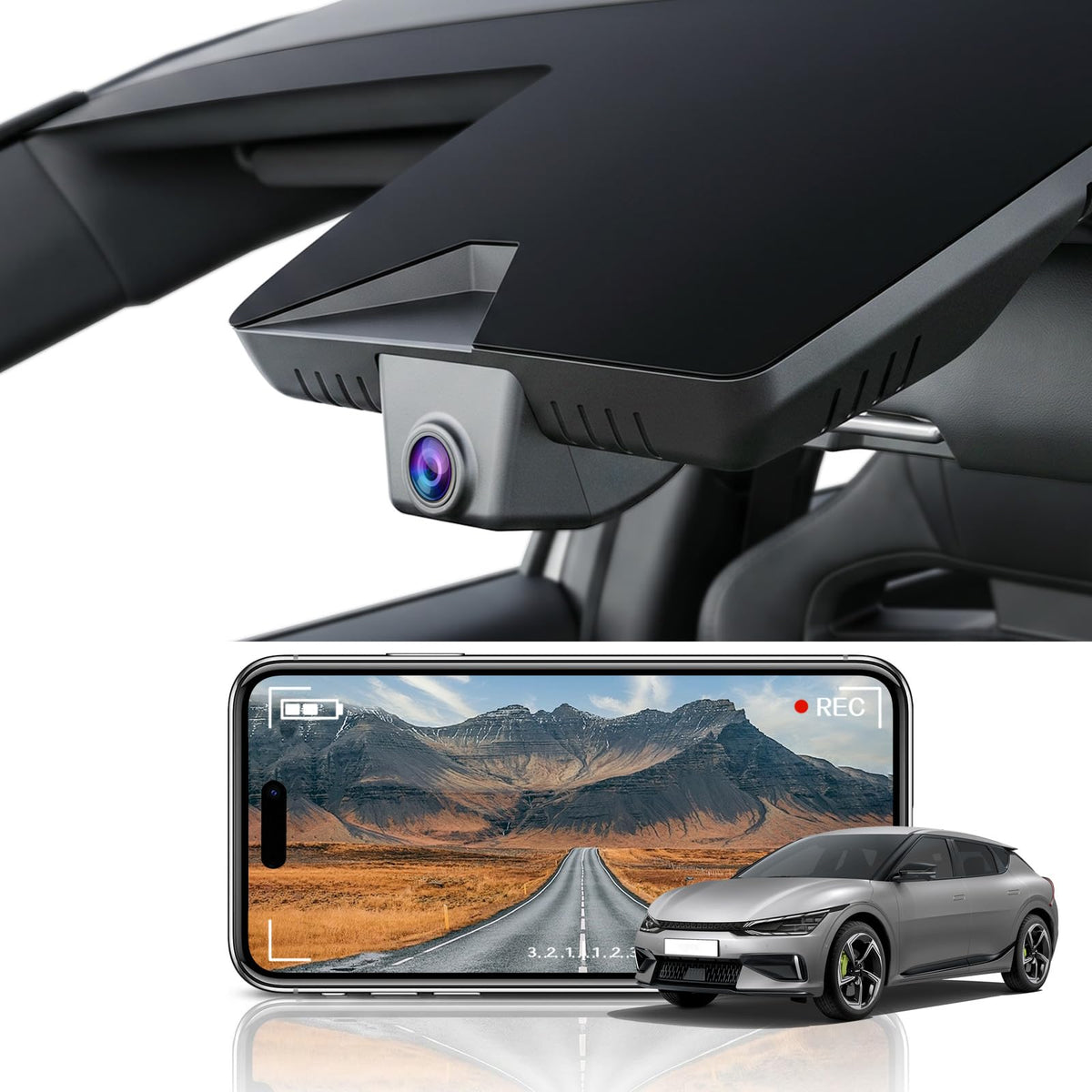 4K Dash Cam Compatible with Kia EV6 2022-2025,Integrated OEM Look