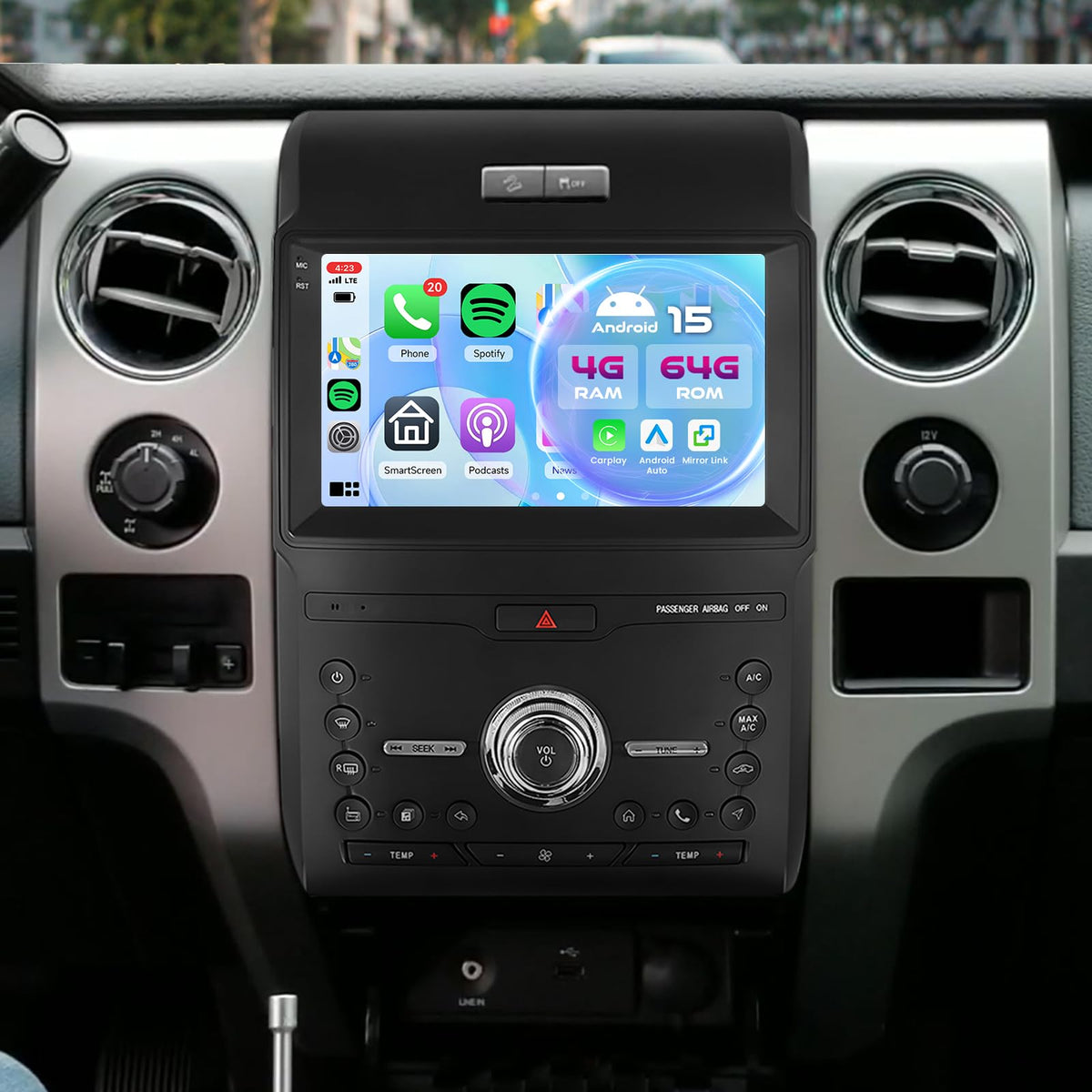 [4+64GB] Android Car Radio for Ford F150 2013-2014 CarPlay Android Auto