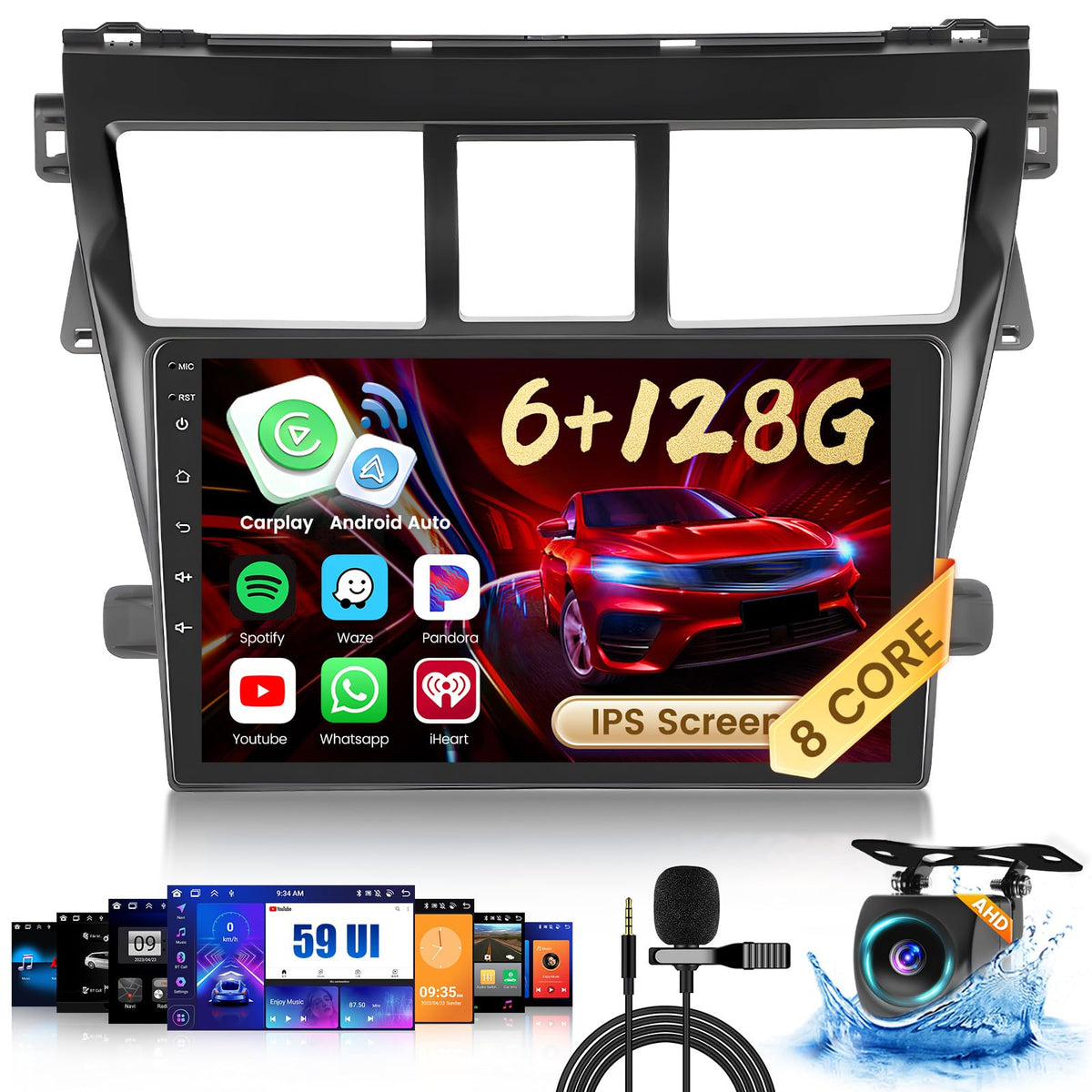 Inefala 8 Core 6+128G Radio for Toyota Vios Yaris 2007-2012 Stereo Upgrade