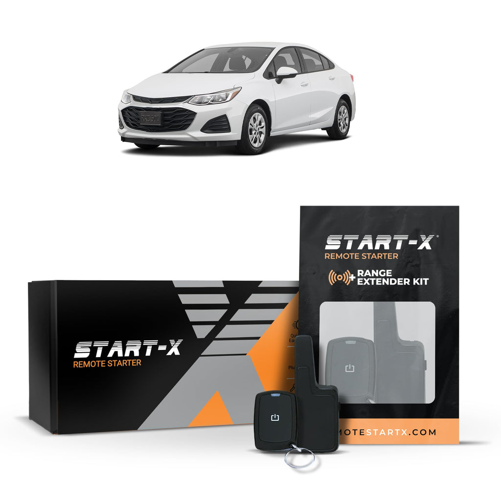 Start-X Remote Starter Kit + 2000ft 1 Way Range Extender for Chevy Cruze (2010, 2011, 2012, 2013, 2014, 2015, 2016, 2017, 2018, 2019) Vehicles with Key Ignition
