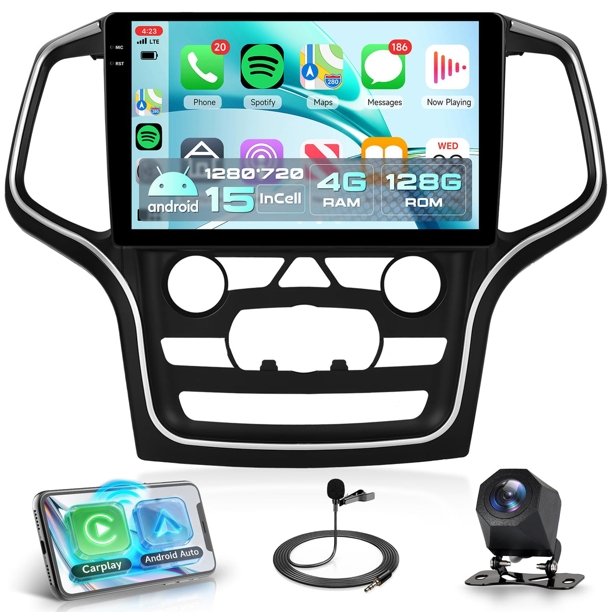Rimoody 4G+128G Android Car Stereo for Jeep Grand Cherokee 2014-2017
