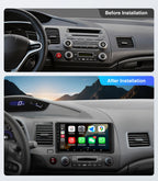 4G+64G Car Radio Stereo Upgrade for Honda Civic 2006-2011 Supports 9" Touchscreen Wireless Carplay Android Auto 5G WiFi Navigation GPS AM/FM Bluetooth Multimedia Player Replacement