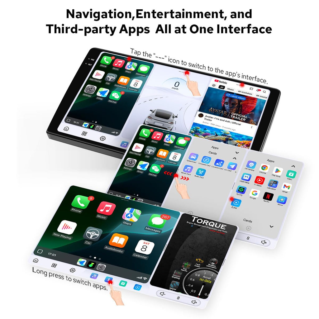 JOYING Car Radio for Toyota RAV4 2013-2018 Android 13 Head Unit 9.5" 2K QLED Touch Screen Car Stereo 12GB+256GB with Carplay & Android Auto, GPS Navigation, Bluetooth, SWC, AM/FM(JY-TT186N12)