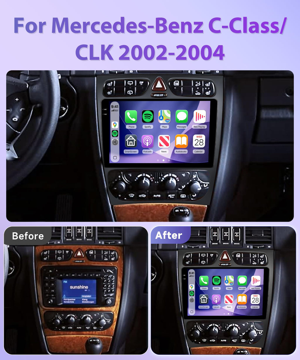 Rimoody 4G+128G Android Car Stereo for Mercedes Benz C Class W203 C200