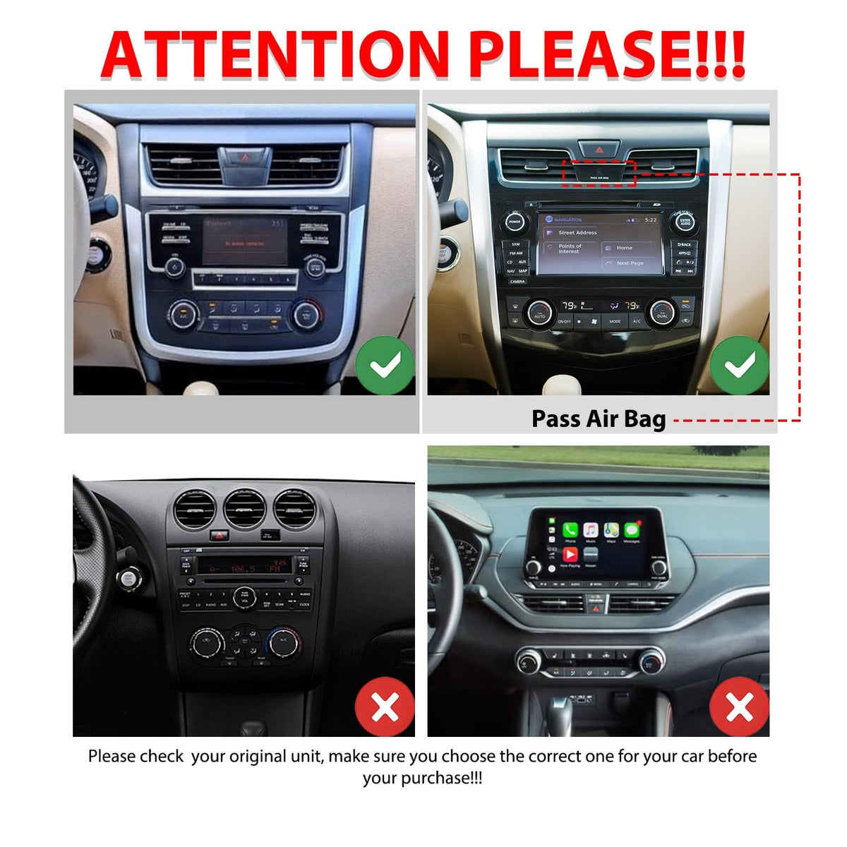 for Nissan Altima Teana 2013-2018 Tesla Style Car CarPlay Android Auto Navigation Stereo GPS Radio Camera 9.7" IPS Touchscreen Headunit Tablet Media Player, if Applicable Octa Core 4G+64G