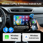 Android 14 Car Stereo Radio Compatible with Nissan Rogue 2014 2015 2016 2017 2018 Manual AC Wireless CarPlay & Android Auto AHD Backup Camera Upgrade 10.1" Touch Screen GPS SWC WiFi Bluetooth 2+64G