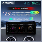 XTRONS 12.3 Inch Android 13 Car Stereo for Audi A3 S3 RS3 (Typ 8V)(2013-2018) MIB System, IPS Touch Screen 4+64GB Global 4G Car Radio GPS Navigation Support Wireless CarPlay Android Auto