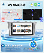 8 CORE 6G+128G Android 13 Car Stereo for Toyota Camry 2006 2007 2008 2009 2011 with Wireless Carplay Android Auto, 9 Inch Touch Screen Car Radio GPS/WiFi/Bluetooth/32-Band DSP/USB/SWC+HD Backup Camera
