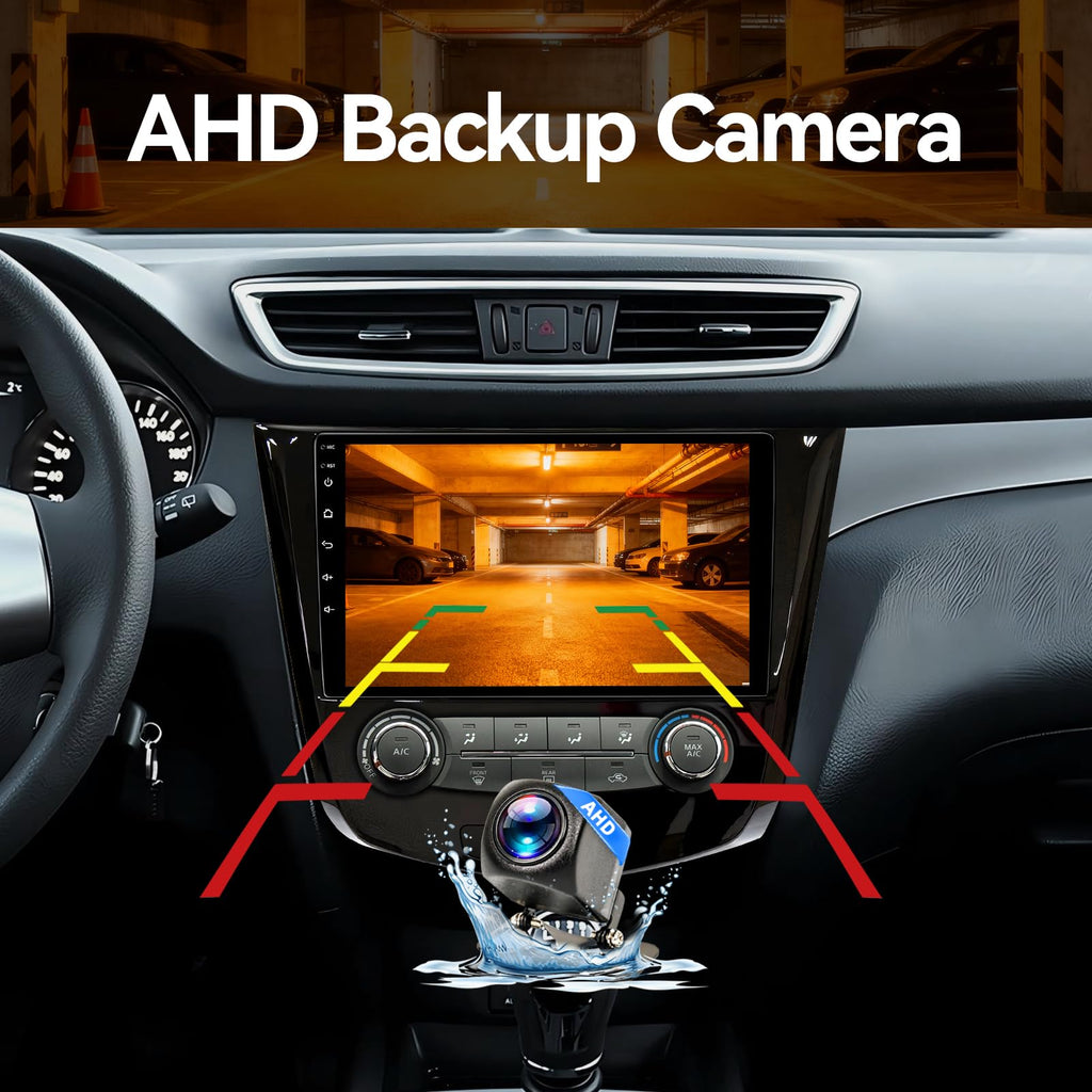 Android 14 Car Stereo Radio Compatible with Nissan Rogue 2014 2015 2016 2017 2018 Manual AC Wireless CarPlay & Android Auto AHD Backup Camera Upgrade 10.1" Touch Screen GPS SWC WiFi Bluetooth 2+64G