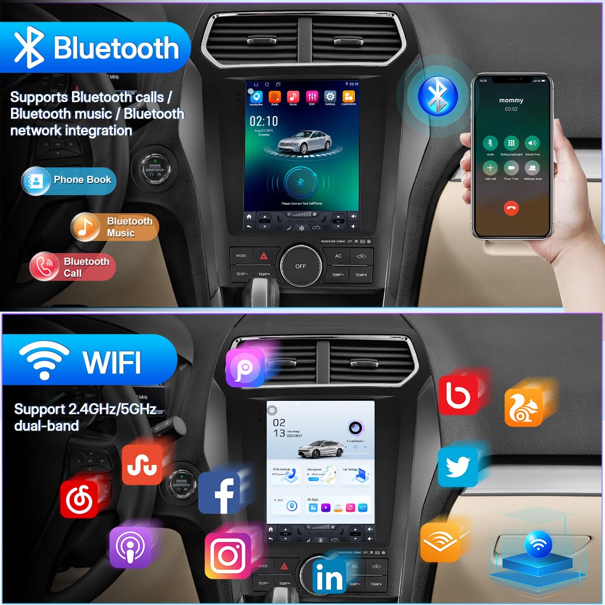 Android 15 Car Stereo Head Unit for Ford Explorer 2013‑2018
