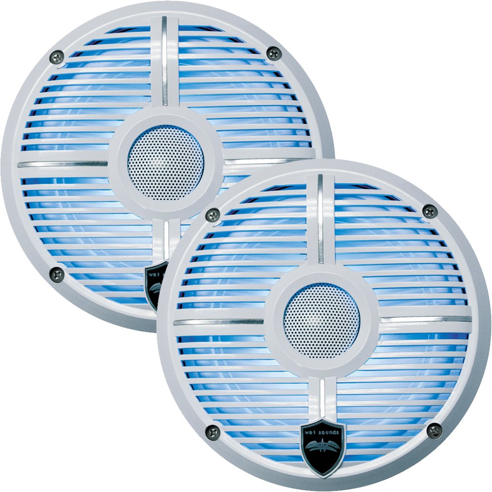Wet Sounds - Three Pairs of REVO 6-XWW White Closed XW Grille 6.5 Inch Marine LED Coaxial Speakers