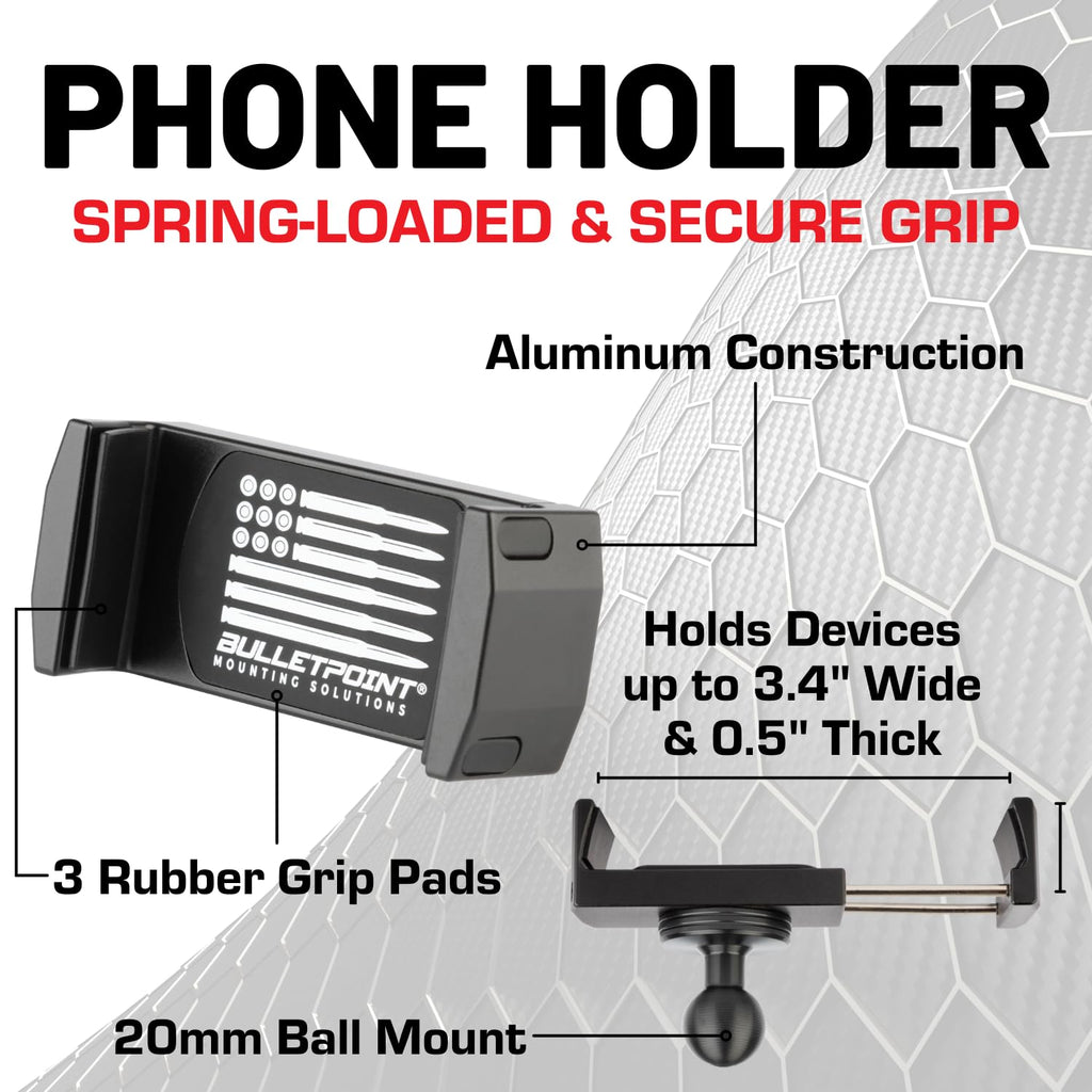 Bulletpoint RubiGrid Metal Dash Mount with 2 Phone Holders Bundle Compatible with 2023+ Chevrolet Colorado & GMC Canyon