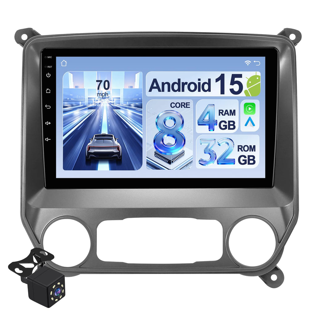 8Core 4+64GB 9" Touchscreen Car Radio Stereo for Silverado/Sierra 2014-2018