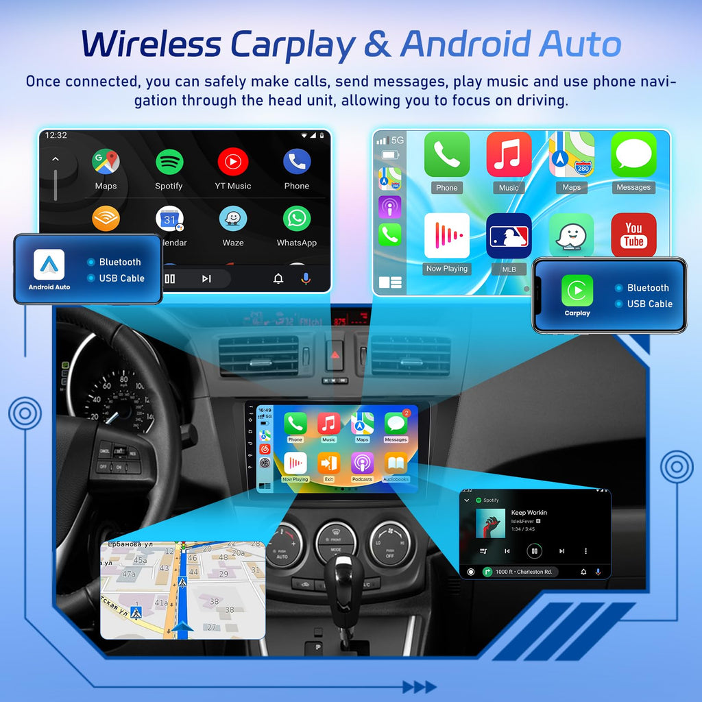 [8 Core 4+64G] Car Radio for Mazda 5 CW 2010-2015, Carplay and Android Auto
