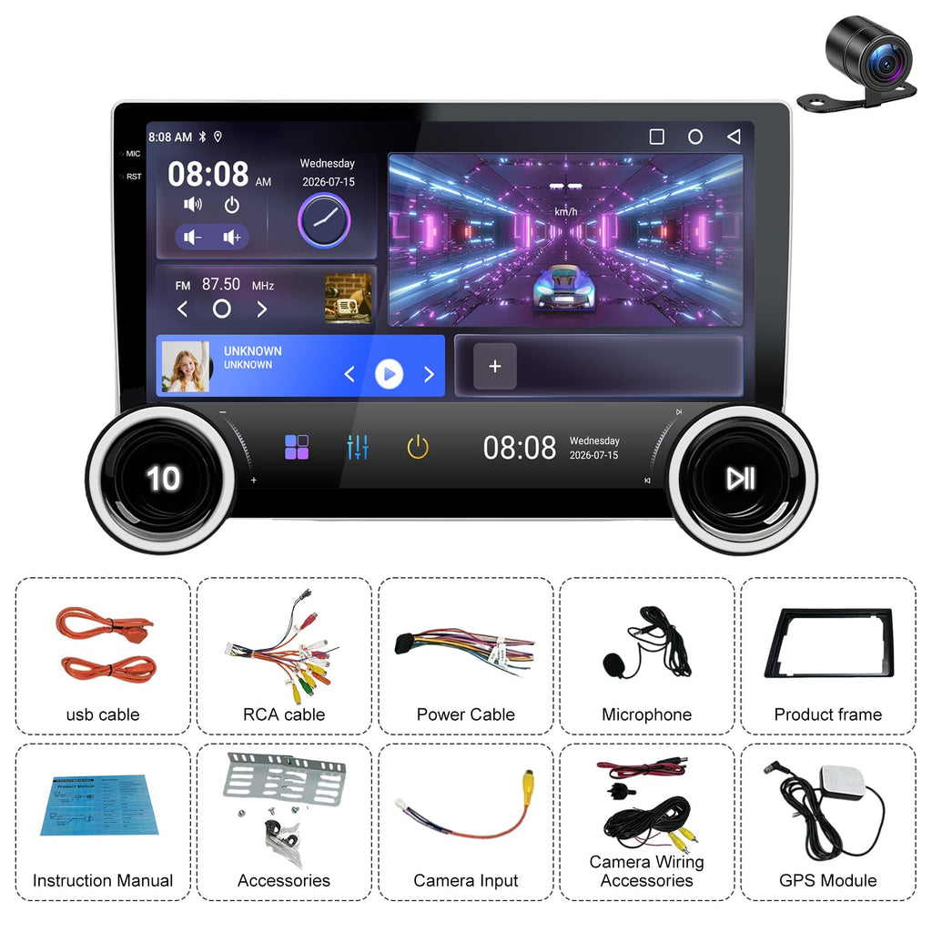 Car Stereo for Chevrolet Silverado 1500 1999-2006 Radio with Dual Knob