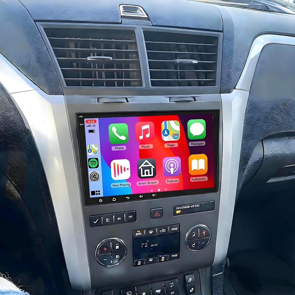 10" Double Din Car Radio for Chevy Traverse 2009 2010 2011 2012 with Wireless Carplay GPS Navi Touch Screen Stereo for Traverse Head Unit Android 14 Bluetooth Backup Camera Mirror Link FM/RDS 2+64G