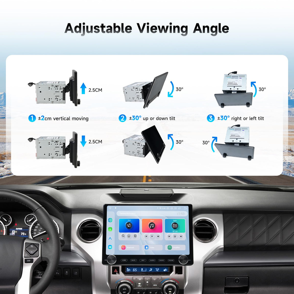 Dasaita 11.6" Double Din Car Stereo Upgrade with Dual Knob