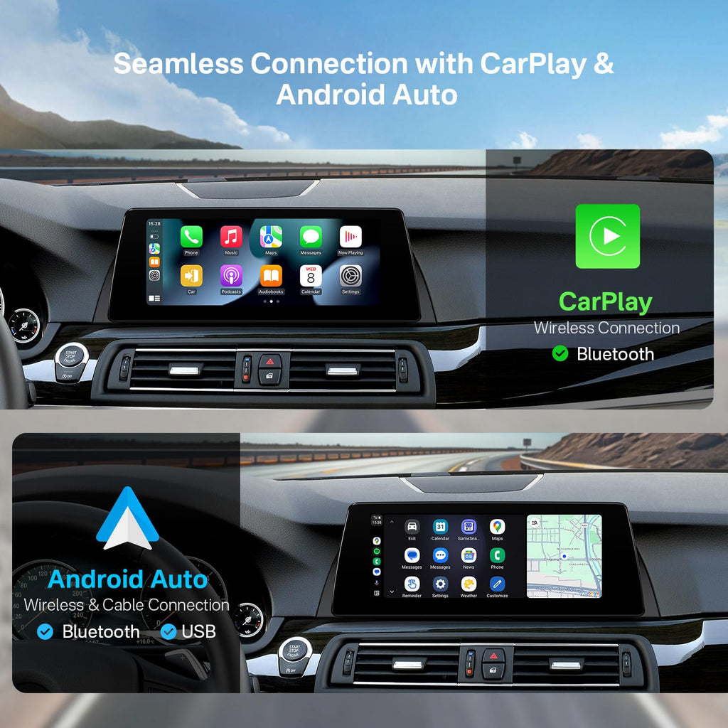 XTRONS 10.25 Inch Android 14 Car Stereo for BMW 5 Series F10/F11 (2013-2016) NBT System, IPS Touch Screen GPS Navigation Support Wireless CarPlay Android Auto (2+64GB)