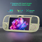 XTRONS 7" Car Stereo for Fiat 500 2007-2015, Wireless CarPlay, DSP(Cream)
