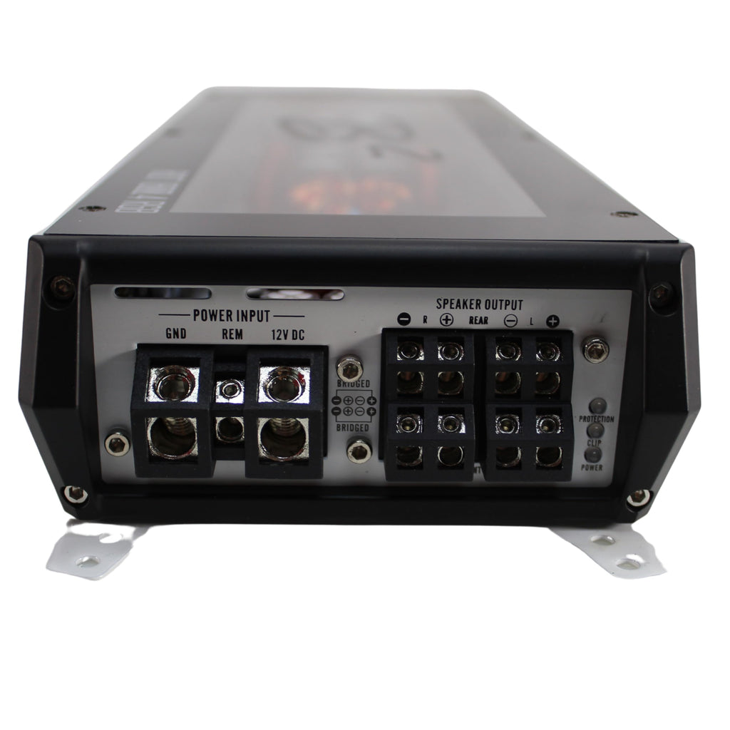 B2 Audio RIOT 1800W 2-Ohm Class D 4-Channel Amplifier w/RGB LED Illumination