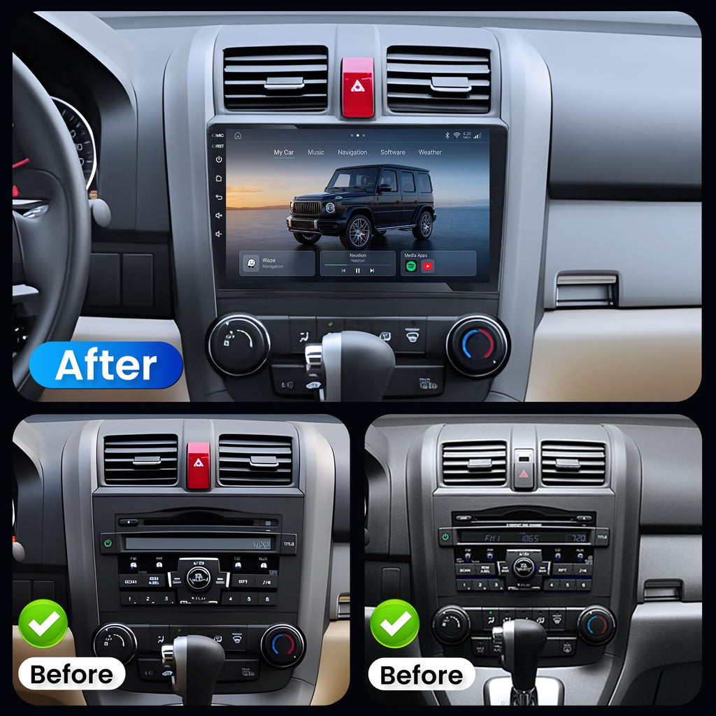 Upgrade 8Core 4G+64G Car Radio Stereo for Honda CRV 2007-2011: 1080P Backup Camera SWC Android 15 9" 1280 * 800 HD Touch Screen Wireless Carplay Android Auto 5G WiFi Bluetooth 5.0 AM FM GPS