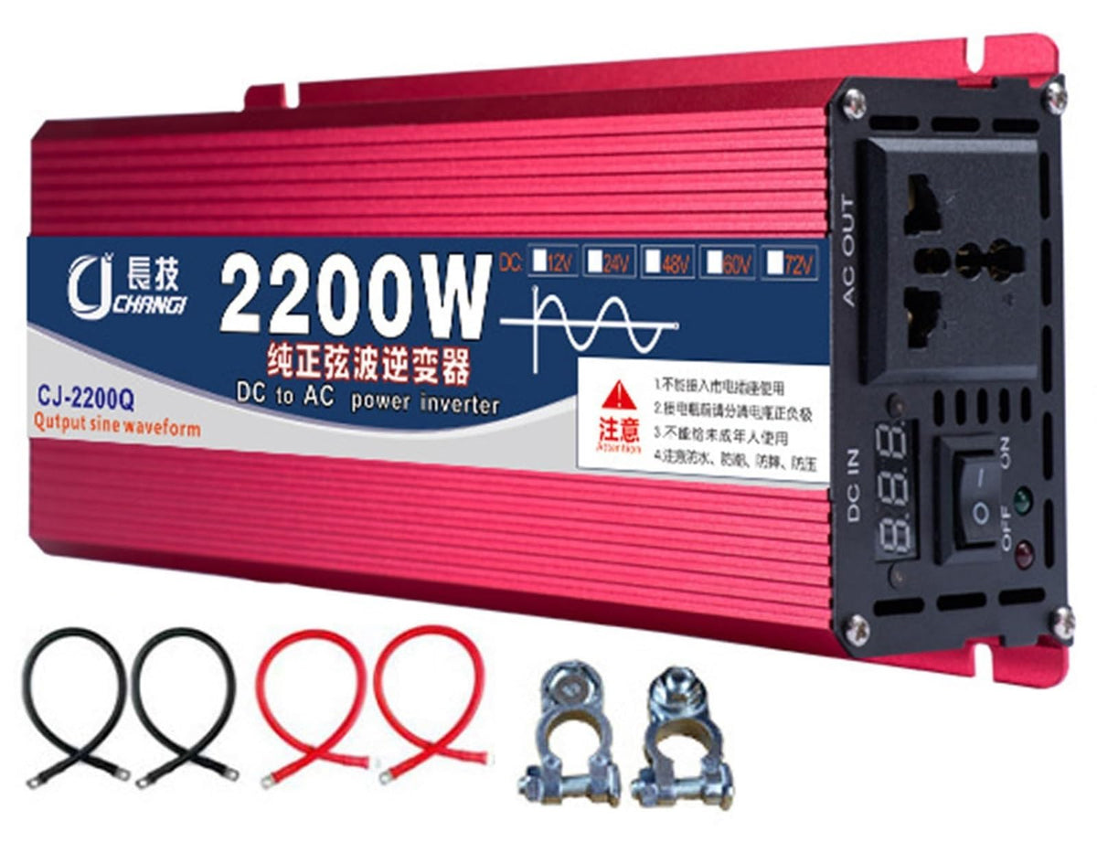 Upgraded high Power 6000W 8000W 10000W 12000W 16000W Pure Sine Wave Power Inverter 12V 24V 48V DC to 110V 220V AC Converter with LED Display for Car/RV Home Solar System(12000W,24vto220V)
