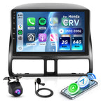 8+128G 8 Core Android Car Radio for Honda CRV 2002-2006, 9 Inch QLED Touch Screen Car Stereo Support Wireless Carplay/Android Auto,GPS,WiFi,AM/FM Radio,DSP/Hi-Res Audio+HD Backup Camera